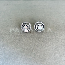 NEW Pandora S925 ALE - Sparkling Moving Halo CZ  Stud Earrings