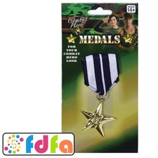 Bristol Novelty Army Combat Military Medal Unisex Fancy Dress Accessory New