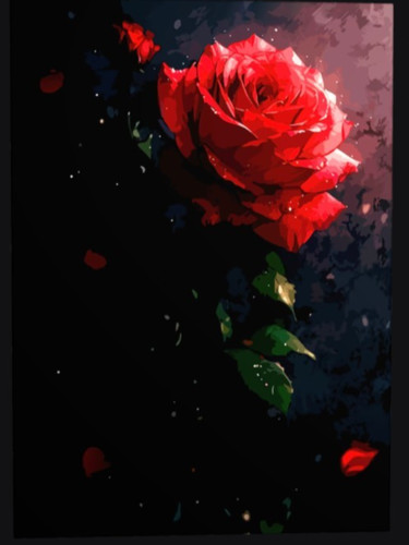 Digital magnet red rose - digital,