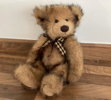 RUSS BERRIE MADISON MOHAIR TEDDY BEAR. 28CM TALL.