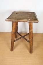 Antique Bamboo Low Side Occasional Table 46cm Vintage Pot Stand for RESTORATION