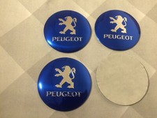 4x Stickers Peugeot Car Wheel Center Cap Sticker Brand New 56mm Blue Silver