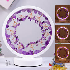 Natural Crystal Lamp Cluster Tree Light Amethyst Raw Stone USB LED Night Light