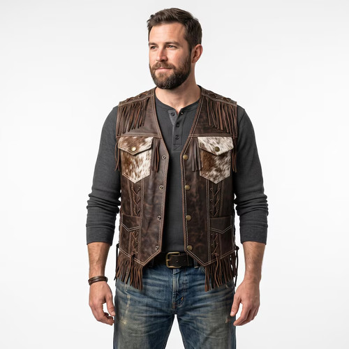Men brown leather - leather, cowhide