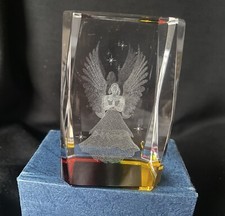 Holographic Laser Etched Glass Paperweight
