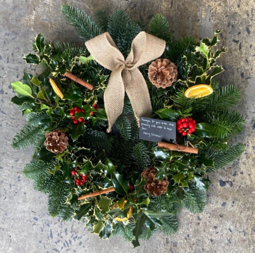Christmas holly wreath - christmas,