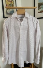 Alain Figaret  Double Retors Men's Graph Check Shirt  16.5” 42” button cuff