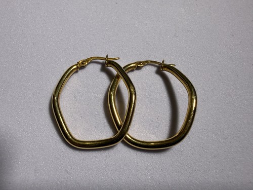 9ct gold hoop - earrings, 375
