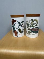 Original Pair Of Portmeirion Botanic Garden Storage Jars Lids