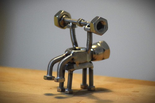 Metal gym sculpture made - metal, using