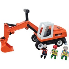 PLAYMOBIL Maxx 7 Excavator with Construction Workers Playset Number 6860 BO