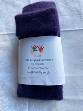 GIFT/MED/Dark Purple/100% Used X Long cashmere fingerless gloves/wrist warmer