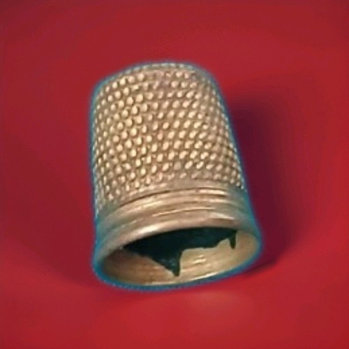 Vintage brass sewing thimble - vintage,