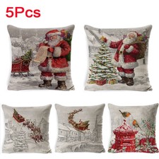 5Pcs Christmas Pillow Cushion