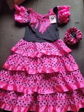 Gorgeous Brand New Girls Spanish flamenco Dress  pink  - 4 Years