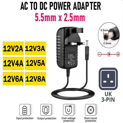 12v uk plug wall - dc,