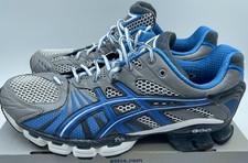 Asics Gel Kinsei 3, T937Q-0145, Sz 11, White/Blue/Charcoal, Worn 1 Time!