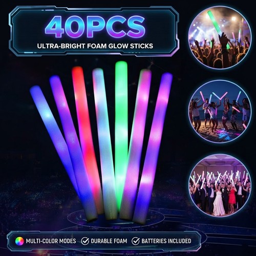 40pcs led foam glow sticks - 40pcs,