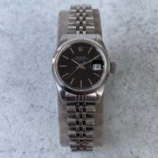 1987 Ladies Rolex Date Oyster Perpetual Black Dial 69160 Quickset Watch