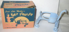 Vintage 1960's Jeryco Product Blue Plastic Baby Stroller   Dollhouse (R18)