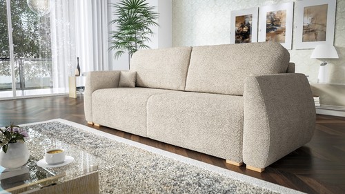 Beige boucle sofa - beige,