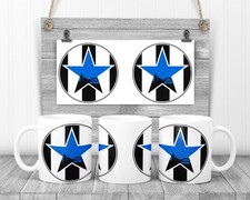 Blue Star Newcastle upon Tyne Skyline Mug, 11oz Ceramic Cup, Newcastle Fan Gift