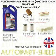VOLKSWAGEN GOLF PLUS 1.9 TDI 05-09 SERVICE KIT (MK5) DIESEL OIL AIR FUEL CABIN