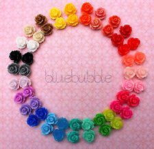 FUNKY VINTAGE 10mm ROSE EARRINGS 28 COLOURS CUTE KITSCH RETRO BOHO CHIC EMO GIFT