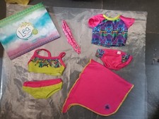 American girl Lea mix and match swimsuits, sarong, used, complete