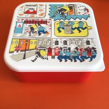 Cath Kidston Cops & Robbers Cartoon Comic Strip Print Storage Plastic Lunch Box
