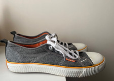 Mens Superdry Plimsoles Size UK 8 Grey Lace Up Casual