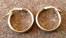 Genuine 9ct 375 Yellow Gold 18mm Round Shape Creole Hoop Earrings