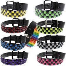Bicolour Studded Pyramid Belt