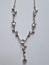Silver Tone Floral Vine Lariat