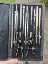 Antique Technical Drawing Pens Set with Compass and Mapping Nibs Boxed
