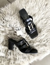 Zara Black Leather High Heel