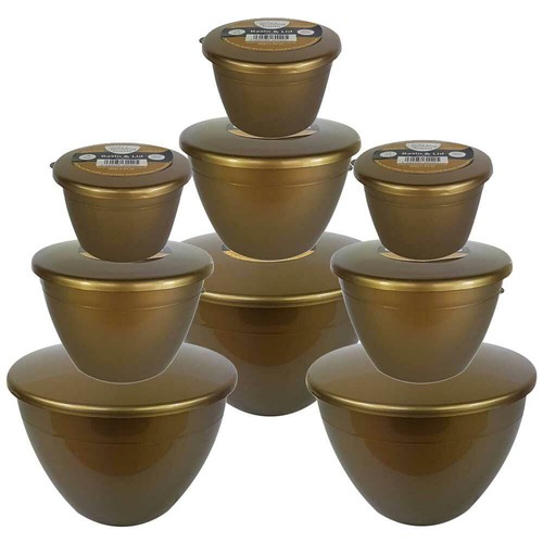 Gold pudding basins set 9 - pudding,