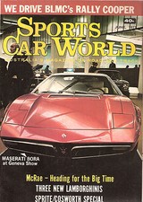Sports Car World 1971 Jun Mini Cooper S Honda 1300 coupe Maserati Bora Ford GT40