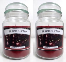 2 x Fragranced Jar Candles Large Black Cherry Single Wick 510g