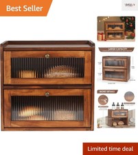 Vintage Wooden Bread Box with