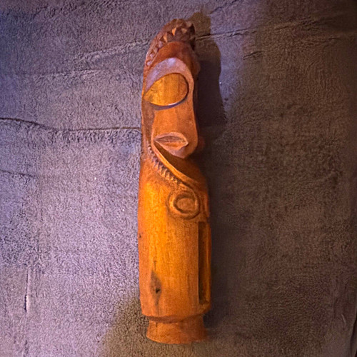 Hand carved wooden tribal mask - hand,