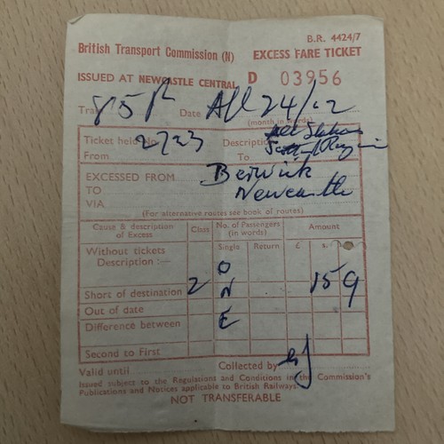 Railway ticket excessed - ticket,,