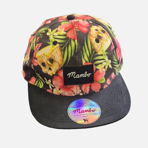 Mambo black pink floral skulls - floral,