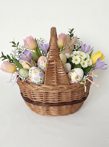 Easter basket egg hunt - easter, basket,