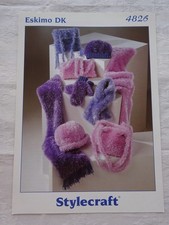 LADIES  HATS BAG & MITTENS  KNITTING PATTERN   ONE SIZE  ESKIMO DK