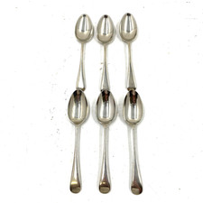 Daniel & Arter Nevada Silver Dessert Spoons Birmingham Set of 6 19th Century
