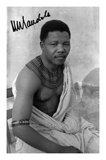 Nelson mandela signed photo - nelson,