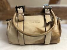 S/M MARTA PONTI beige & cream splash print two strap top handle shoulder bag