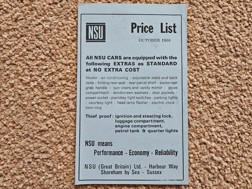 Nsu prinz ro80 price - nsu,