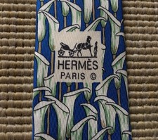 Hermès 100% silk tie calla